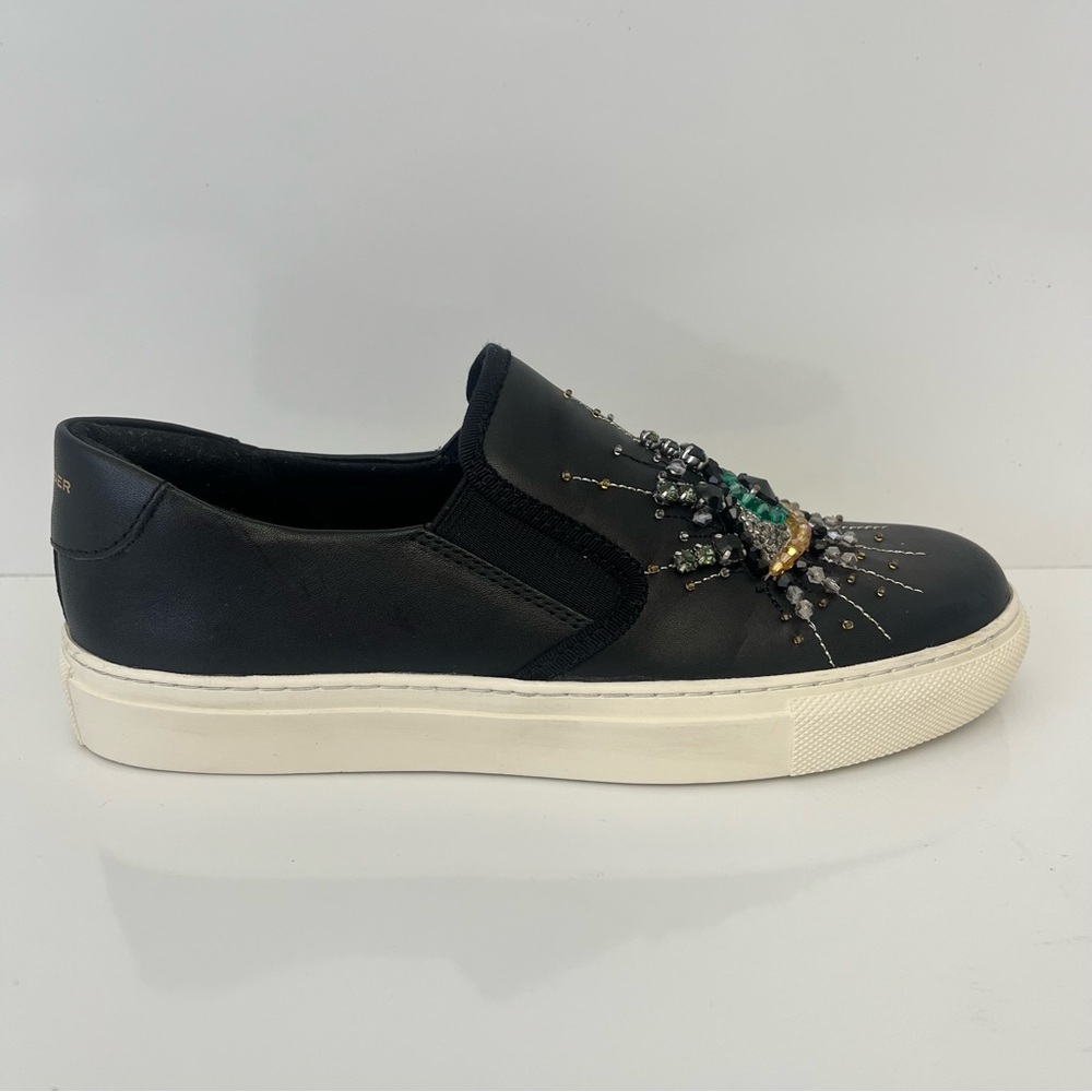 Kurt Geiger London Evil Eye Black Leather Slip On Sneakers EU 35 US 5